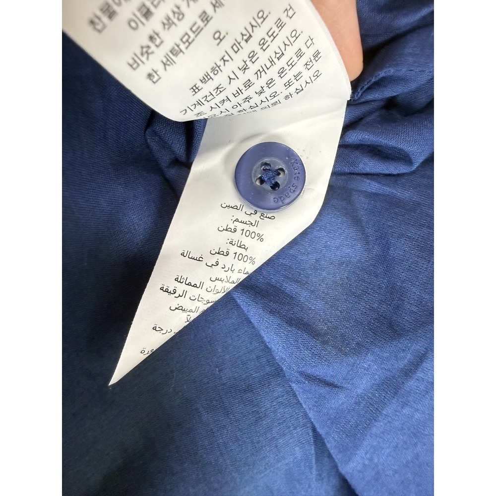 Kate Spade Lemon Zest Blaire Dress Size 8 Navy Lemon Print Smocked Twee Cotton - Picture 11 of 11